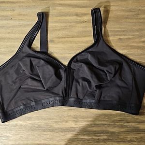 Cacique Black Cotton Unlined Wireless Casual Bra Size 48DDD